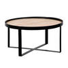 QUVIO Salontafel Anna – Rond – FSC® mangohout – Zwart – Naturel