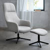 Giga Living - Fauteuil Naturel - Incl. Voetenbank - 67x78x116,5cm - Manning