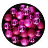 Christmas Decoration kerstballen - 24x st - 3 cm - fuchsia roze - Kerstbal