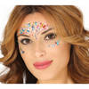 Fiestas Guirca Festival Gezicht stickers - multi kleur - glitter diamantjes - strass steentjes/plakdiamantjes - Schmink