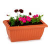 Plasticforte Plantenpot/bloempot Windsor - buiten - kunststof - terracotta - L33 x B18 x H15 cm - Plantenpotten