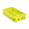 Plasticforte Afwas afdruiprek met lekbak - groen - kunststof - 45 x 26 x 9 cm - Afdruiprekken