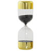 Zandloper cilinder Timer - decoratie of tijdsmeting - 15 minuten zwart zand - D6,5 x H20,5 cm cm - glas - Zandlopers
