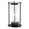 Zandloper cilinder Timer - decoratie of tijdsmeting - 1,5 minuten - zwart - D10,5 x H18,5 cm cm - glas - Zandlopers