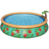Fast Set opzetzwembad - Diameter 457 x 84 cm met patroonfilter en geïntegreerde fontein - Bloemendecor