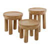 Lillie salontafel set van 3 rond - massief acacia naturel