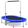 Costway XL Dubbele Fitness Trampoline voor 2 personen - 150 kg belasting - 154 x 89 x 92-132 cm - Blauw