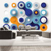 Fotobehang - Geometry of Blue Wheels - Vliesbehang