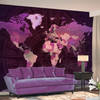 Fotobehang - Purple World Map - Vliesbehang