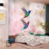 Fotobehang - Colourful Hummingbirds Pink - Vliesbehang