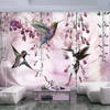 Fotobehang - Flying Hummingbirds Pink - Vliesbehang