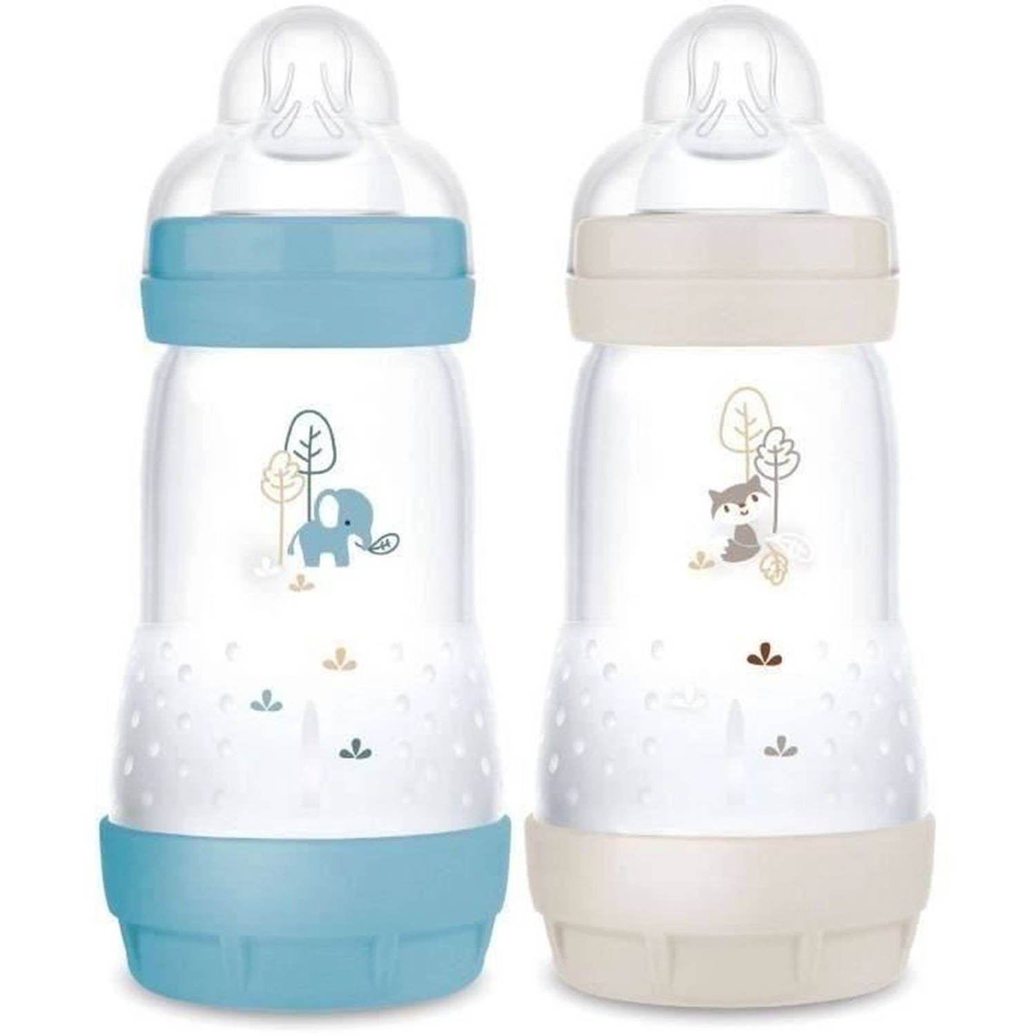 Set van 2 Babyflessen - MAM - Easy Start / Anti-Colic - 260 ml - Flow 2 Speen - Oceaan + Zand