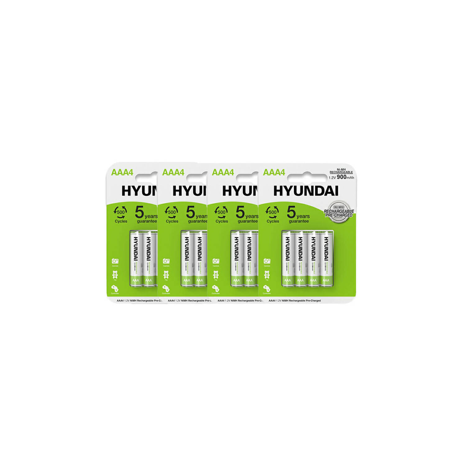 Hyundai Batteries - Oplaadbare AAA batterijen - 900mAh - 16 stuks