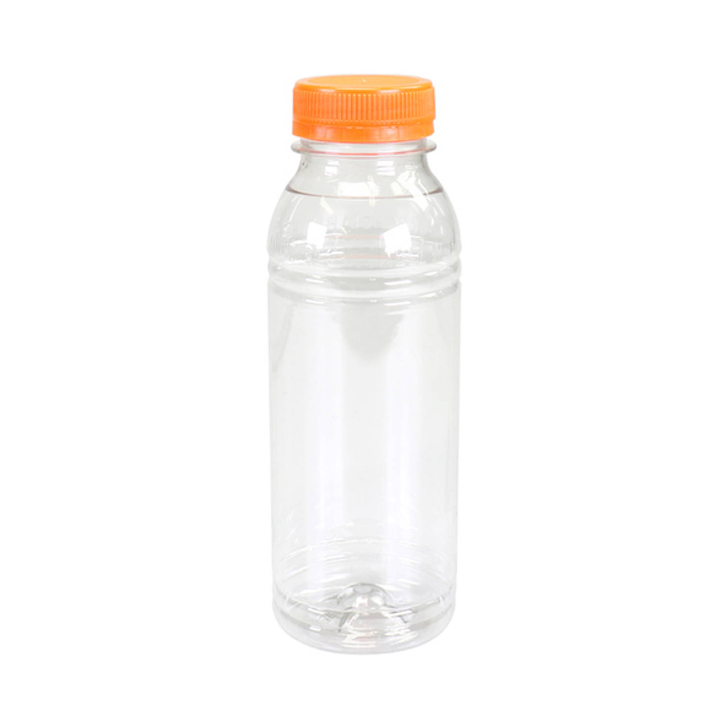 Fles Transparant Pet 330 cc + Oranje Dop (180 stuks)