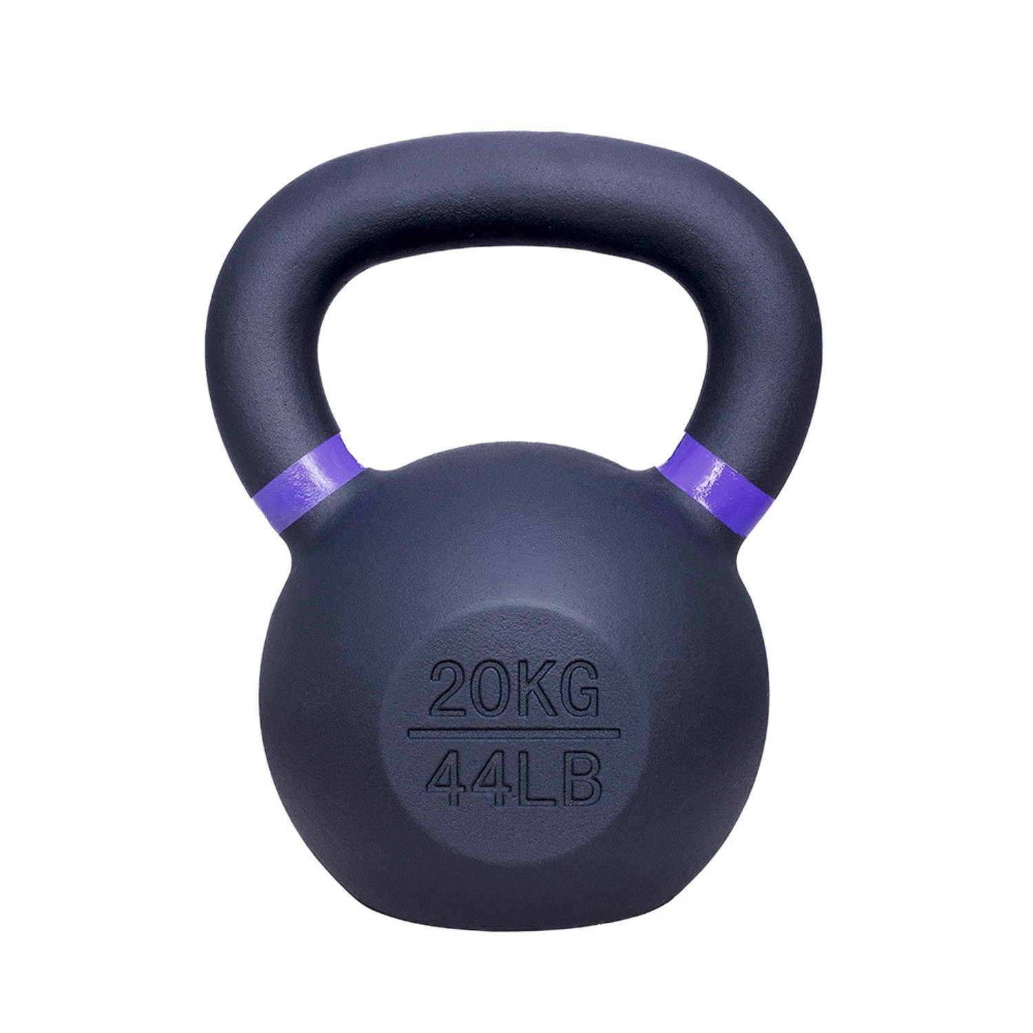 ForzaFit Kettlebell 20 kg - Gietijzer Kettle bell - Zwart met Paars - 44 LB