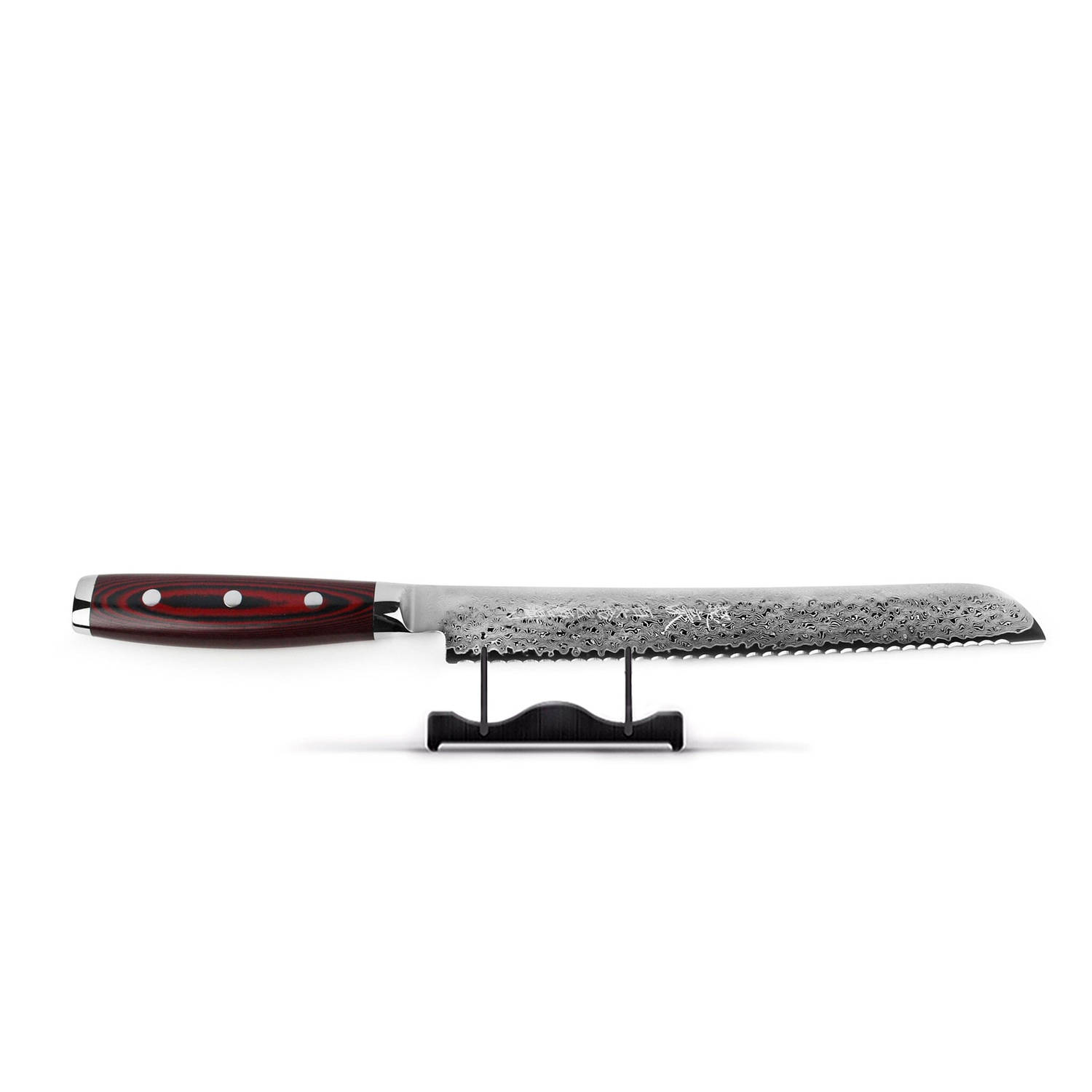 Yaxell Japans - Serie Super Gou - Broodmes - SG2 Staal - 63 HRC - Lemmet 23 cm - 161 Lagen Damaststaal - Canvas-Micarta Heft