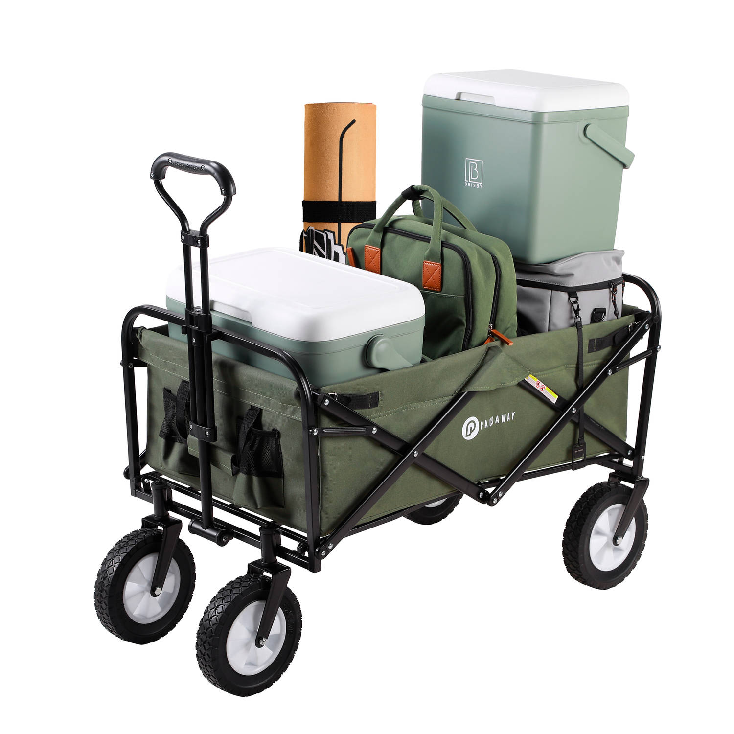 Packaway Opvouwbare Bolderkar van Wasbaar Polyester tot 70KG - 98 x 53 cm - GROEN