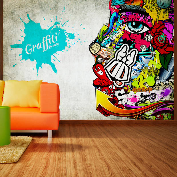 Fotobehang - Graffiti Beauty - Vliesbehang