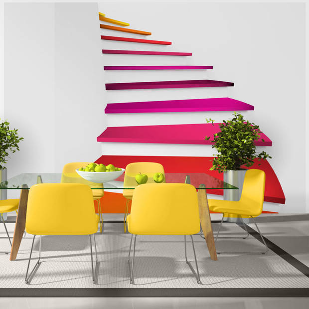 Fotobehang - Colorful Stairs - Vliesbehang