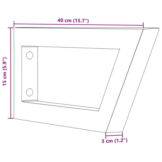 vidaXL Wandbeugels voor wasbak 2 st trapezium staal wit