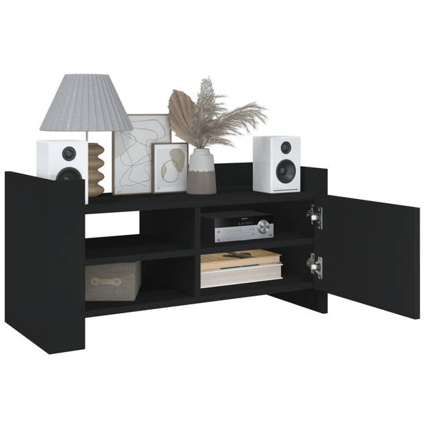 vidaXL Tv-meubel 80x35x40 cm bewerkt hout zwart