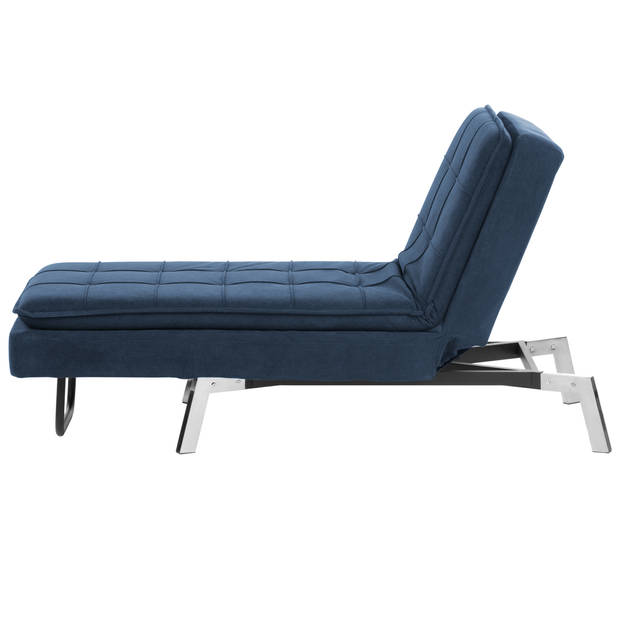 Beliani LOIRET - Chaise longue-Blauw-Polyester