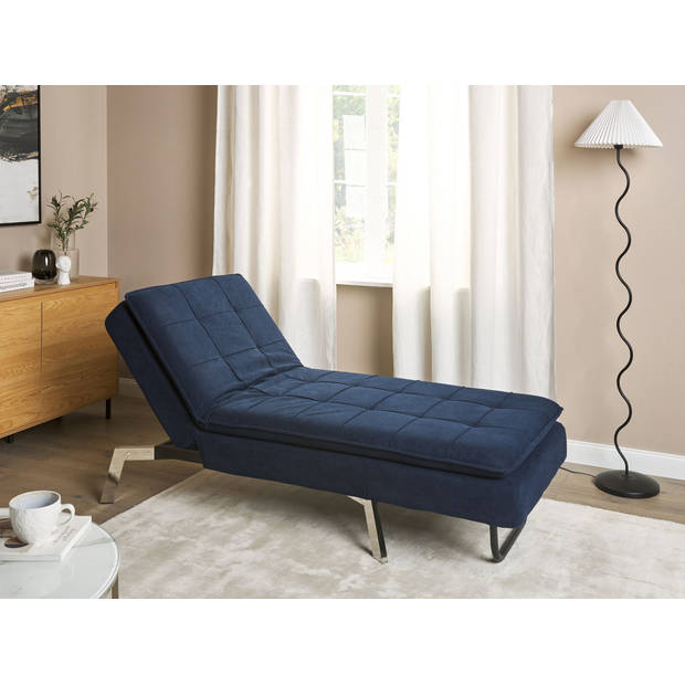 Beliani LOIRET - Chaise longue-Blauw-Polyester