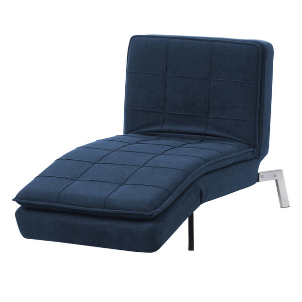 Beliani LOIRET - Chaise longue-Blauw-Polyester