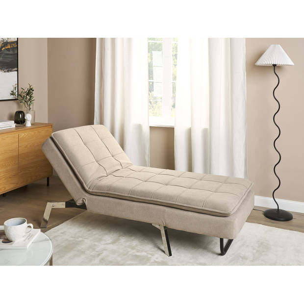 Beliani LOIRET - Chaise longue-Beige-Polyester