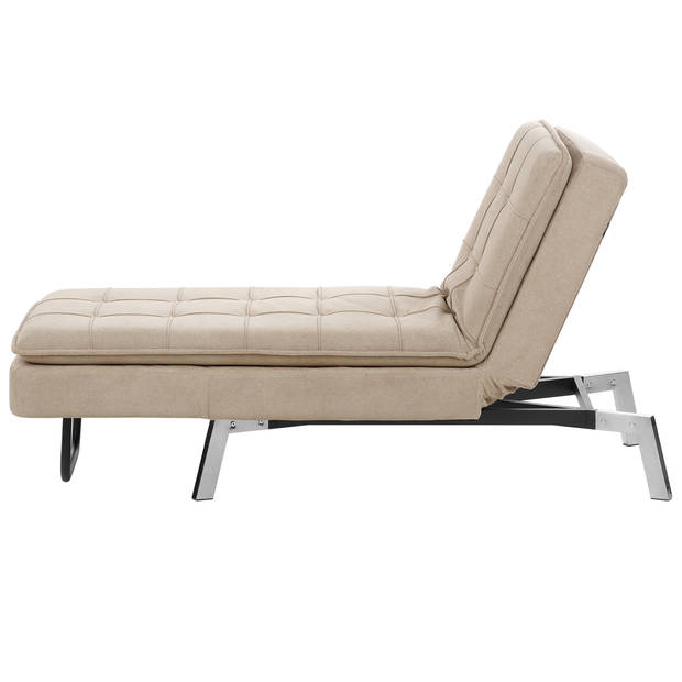 Beliani LOIRET - Chaise longue-Beige-Polyester