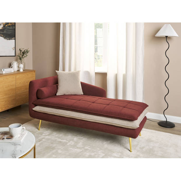 Beliani GONESSE - Chaise longue-Rood-Polyester