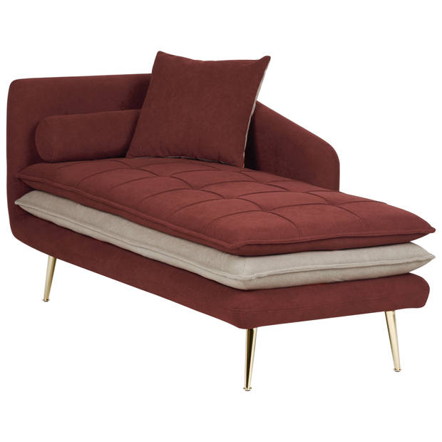 Beliani GONESSE - Chaise longue-Rood-Polyester