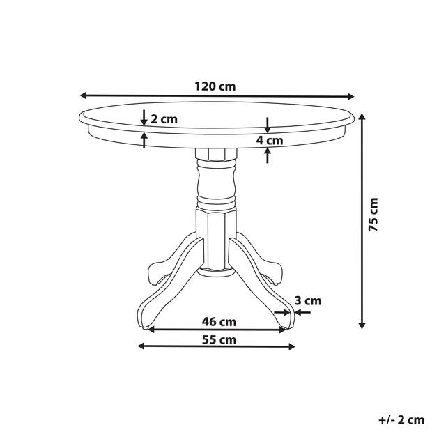 Beliani AKRON - Ronde tafel-Zwart-MDF