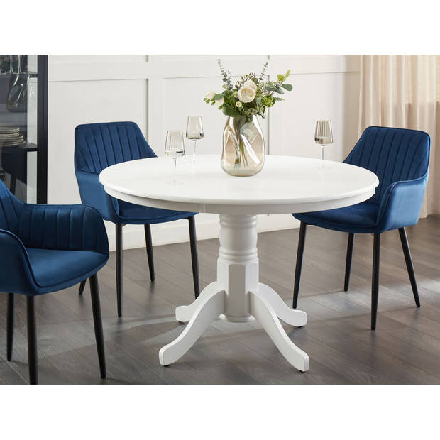 Beliani AKRON - Ronde tafel-Wit-MDF