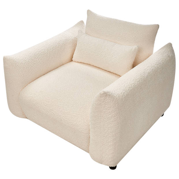 Beliani JAMSA - Fauteuil-Wit-Bouclé