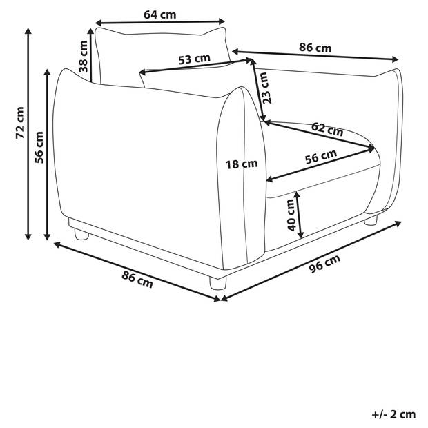 Beliani JAMSA - Fauteuil-Wit-Bouclé