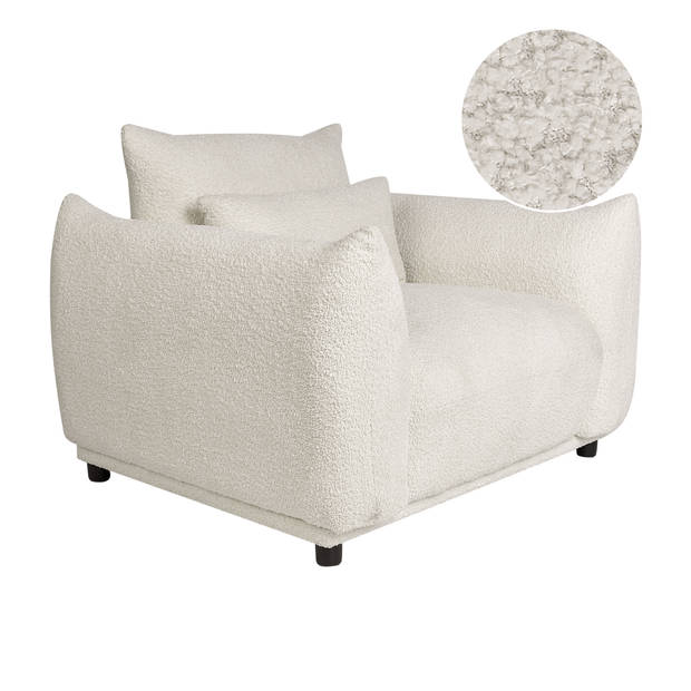 Beliani JAMSA - Fauteuil-Wit-Bouclé