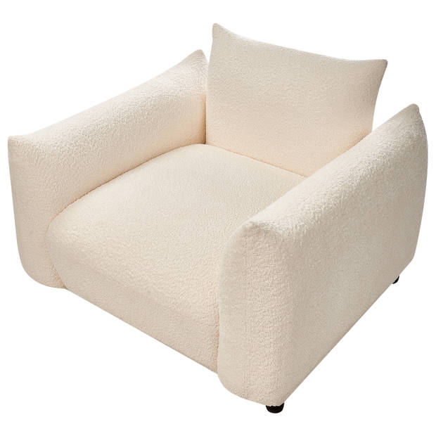 Beliani JAMSA - Fauteuil-Wit-Bouclé