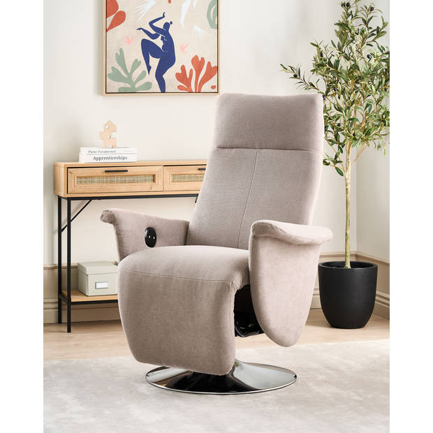 Beliani PRIME - TV-fauteuil-Beige-Polyester