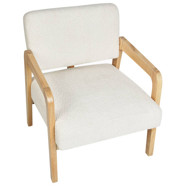 Beliani HJO - Fauteuil-Wit-Bouclé