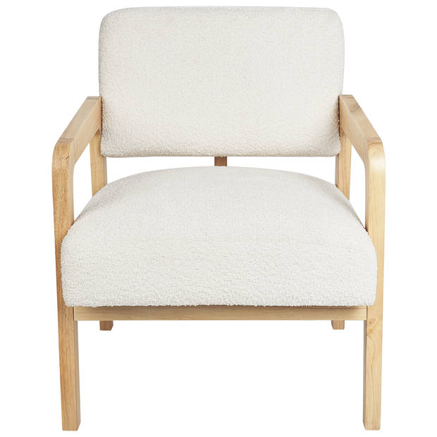 Beliani HJO - Fauteuil-Wit-Bouclé