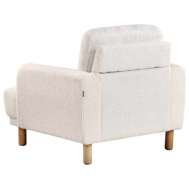 Beliani TUVE - Fauteuil-Wit-Bouclé