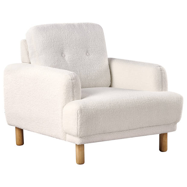 Beliani TUVE - Fauteuil-Wit-Bouclé