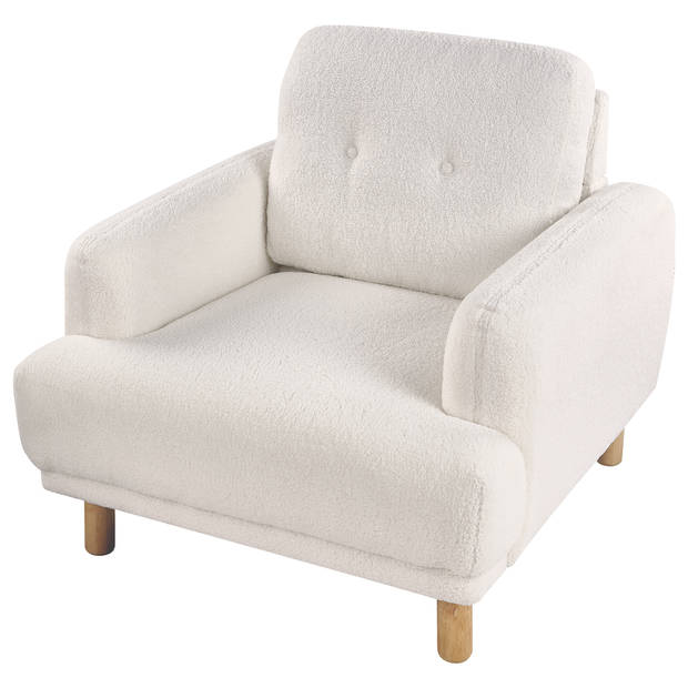 Beliani TUVE - Fauteuil-Wit-Bouclé