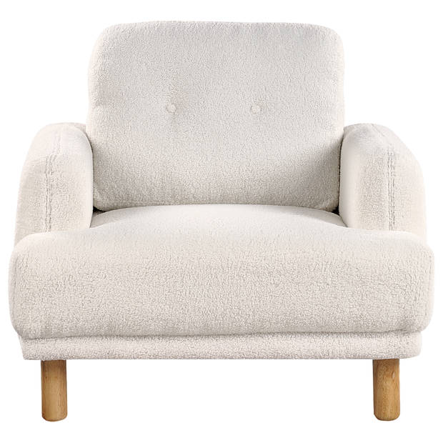 Beliani TUVE - Fauteuil-Wit-Bouclé