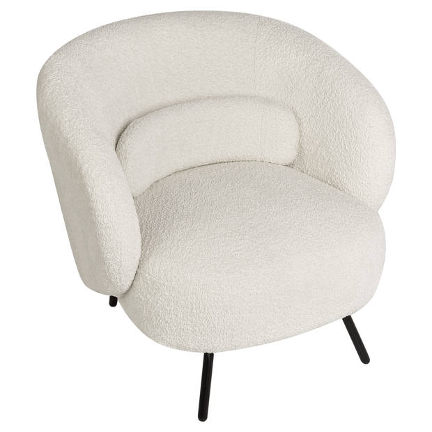 Beliani MAKELA - Fauteuil-Wit-Bouclé