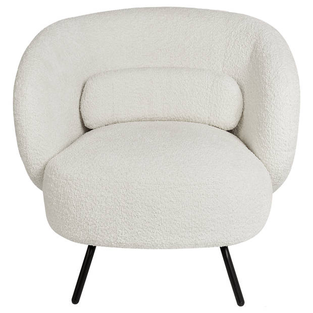 Beliani MAKELA - Fauteuil-Wit-Bouclé