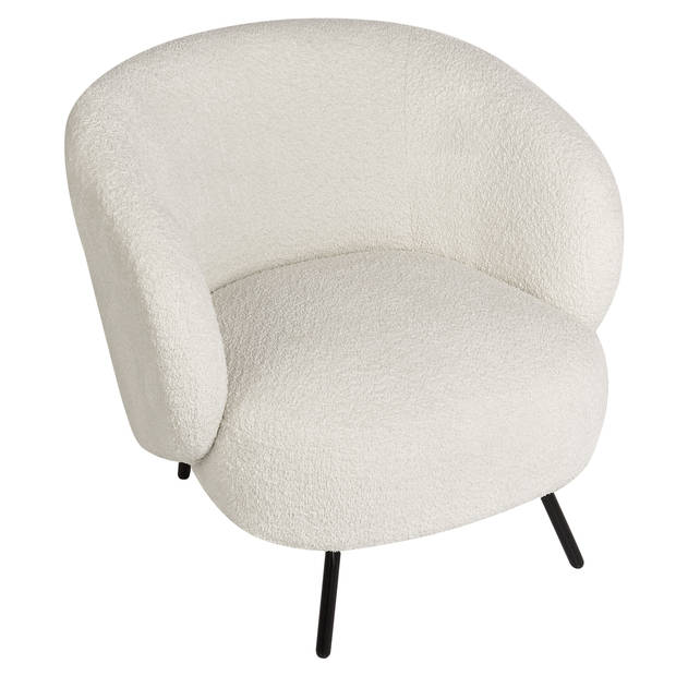 Beliani MAKELA - Fauteuil-Wit-Bouclé