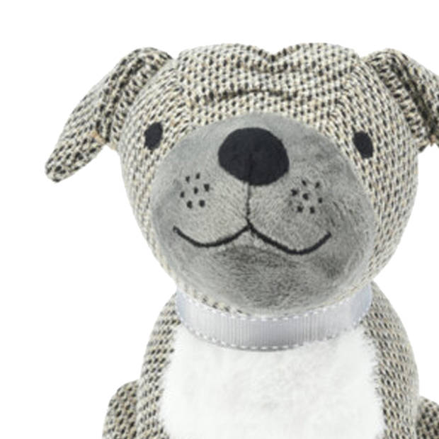 H&S Collection Deurstopper - hond - licht grijs - 27 x 20 x 27 cm - polyester - dieren thema deurstoppers - Deurstoppers