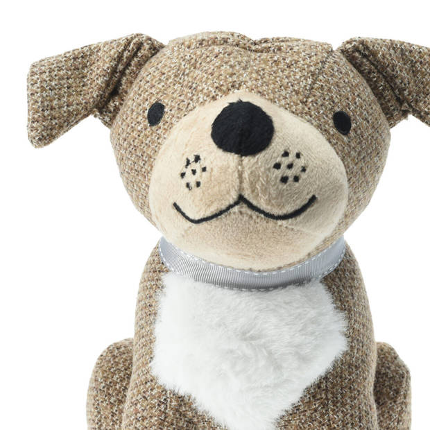 H&S Collection Deurstopper - hond - bruin - 27 x 20 x 27 cm - polyester - dieren thema deurstoppers - Deurstoppers